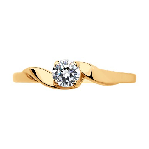 93010021 - Позолоченное кольцо для помолвки с фианитом