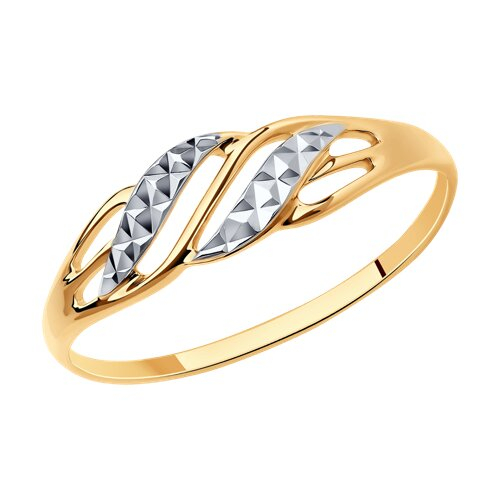 010912 - Золотое кольцо с алмазными гранями