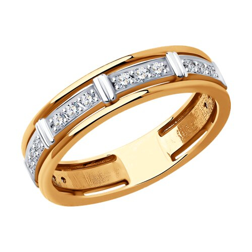 1110205 - Обручальное кольцо из золота с бриллиантами