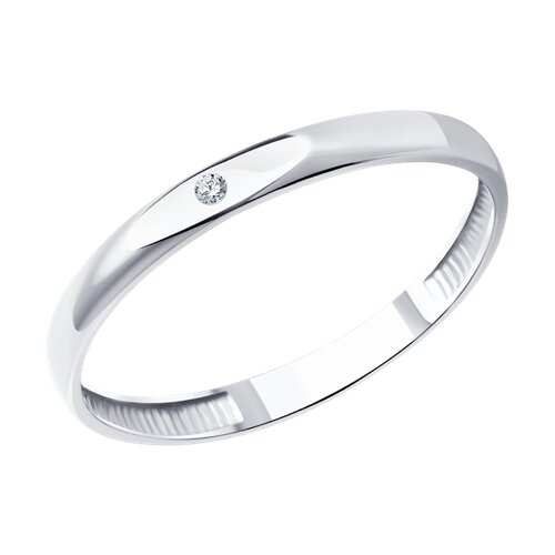 1110208-3 - Обручальное кольцо из белого золота с бриллиантом