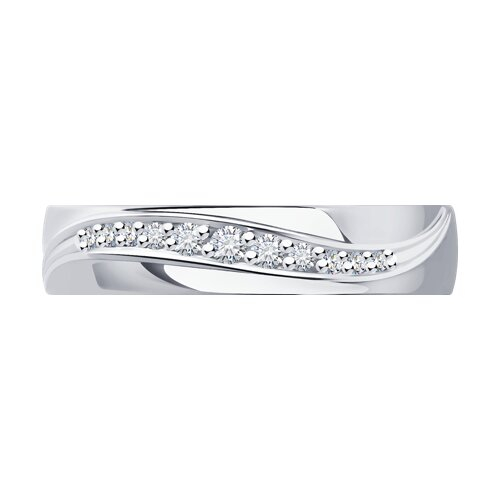 1110206-3 - Обручальное кольцо из белого золота с бриллиантами