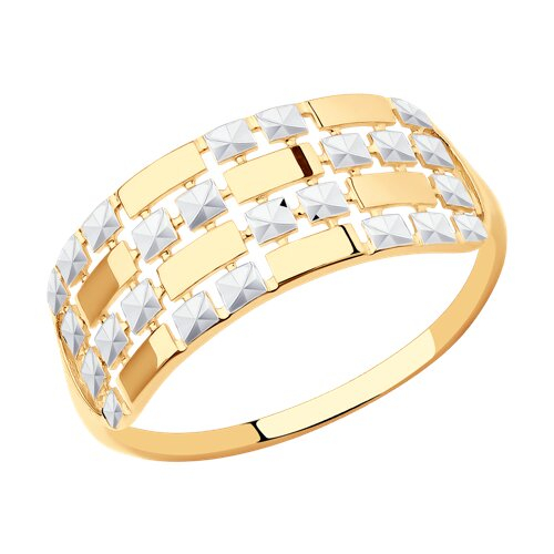 017342 - Кольцо из золота с алмазной гранью