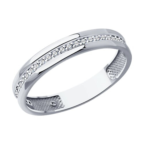 1110216-3 - Обручальное кольцо из белого золота с бриллиантами