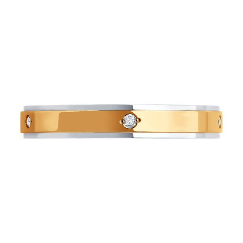 114109-01 - Обручальное кольцо из комбинированного золота с фианитами