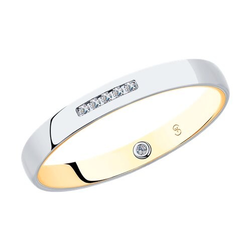 1114180-01 - Обручальное кольцо из комбинированного золота с бриллиантами