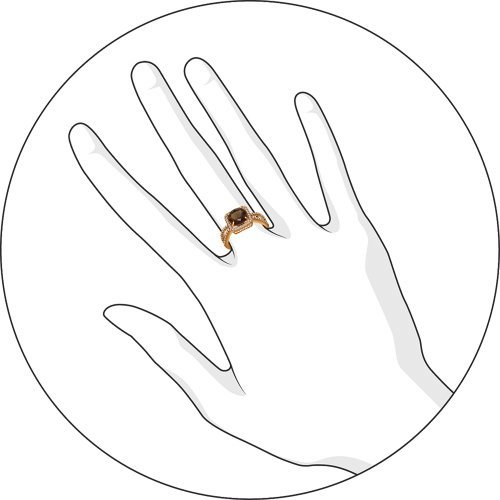 92010943 - Кольцо из золочёного серебра с раухтопазом и фианитами