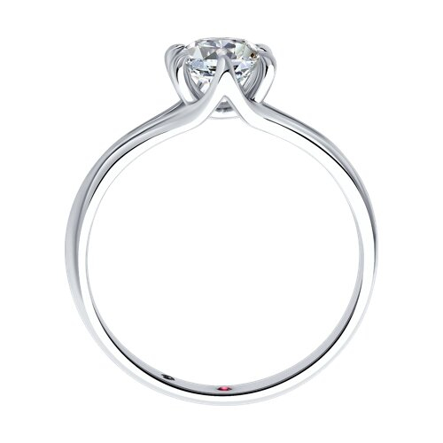 52-210-02401-1 - Кольцо из белого золота  с выращенным бриллиантом и рубином