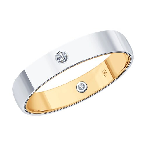1114017-01 - Обручальное кольцо из комбинированного золота с бриллиантами