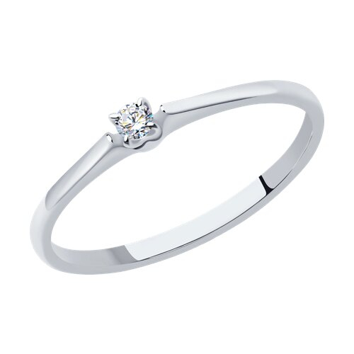 1011355 - Помолвочное кольцо из белого золота с бриллиантом