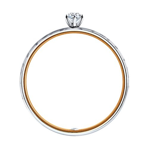1014009-13 - Кольцо из комбинированного золота с бриллиантами