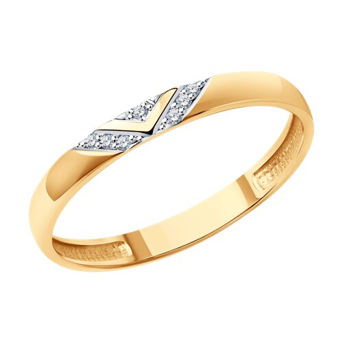 1110207 - Обручальное кольцо из золота с бриллиантами