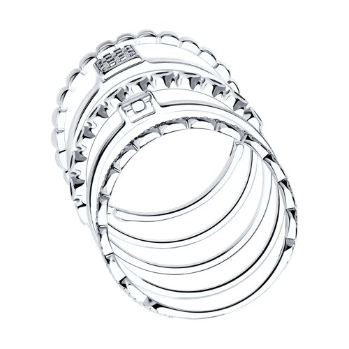 94011707 - Наборное кольцо из серебра с фианитами