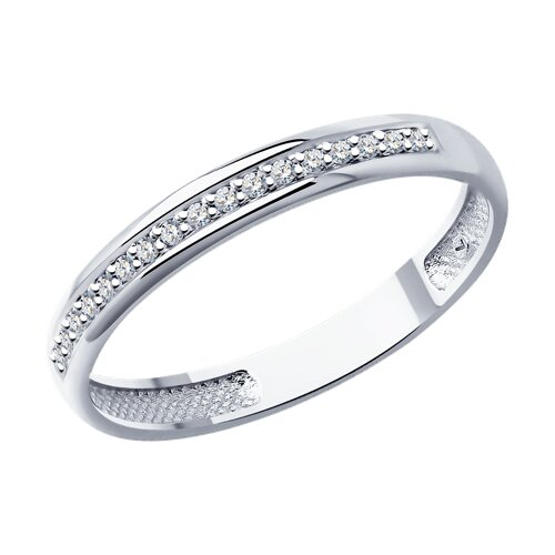 1110211-3 - Обручальное кольцо из белого золота с бриллиантами