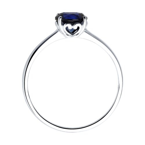 88010056 - Кольцо из серебра с синим корунд (синт.)