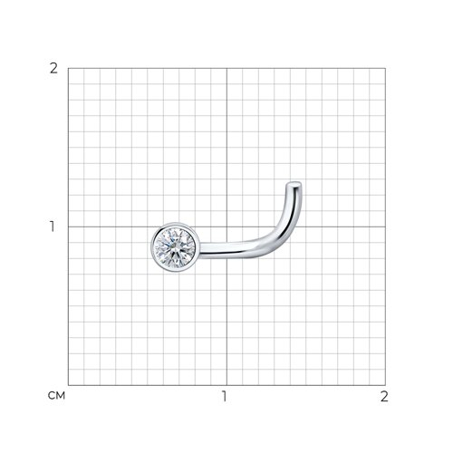 94060026 - Пирсинг для носа из серебра с фианитом