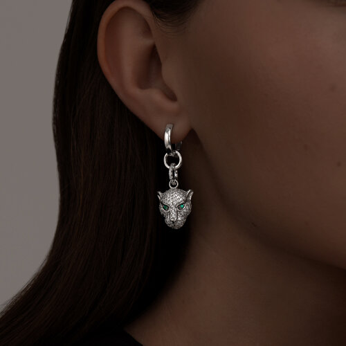 94025902 - Серьги из серебра с фианитами