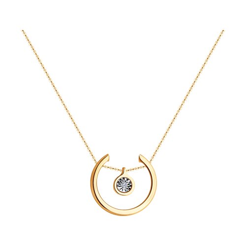 1070131 - Колье из комбинированного золота с бриллиантом