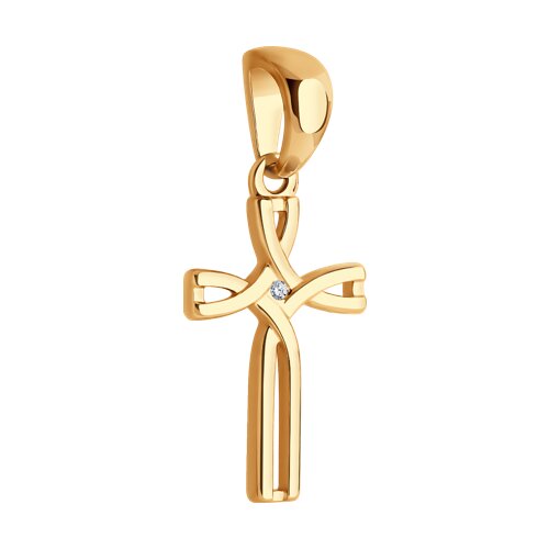 87030023 - Подвеска из золочёного серебра с бриллиантом