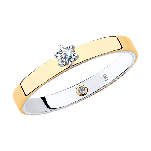 1014043-01 - Кольцо из комбинированного золота с бриллиантами