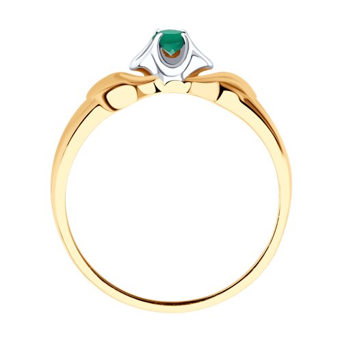 93-310-00974-1 - Кольцо из золочёного серебра с агатом