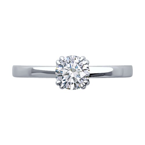 52-210-02371-1 - Кольцо из белого золота с выращенным бриллиантом и рубином