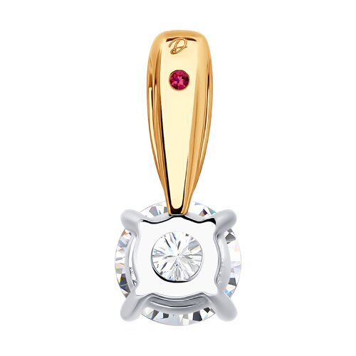 51-230-02369-1 - Подвеска из комбинированного золота с выращенным бриллиантом и рубином