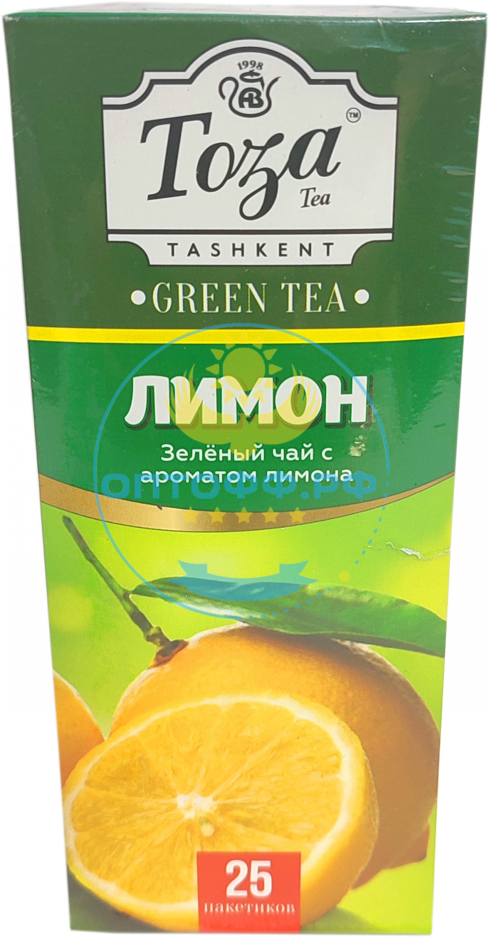 Чай Тоза зеленый с ароматом лимона 25 пакетиков (кор*24)