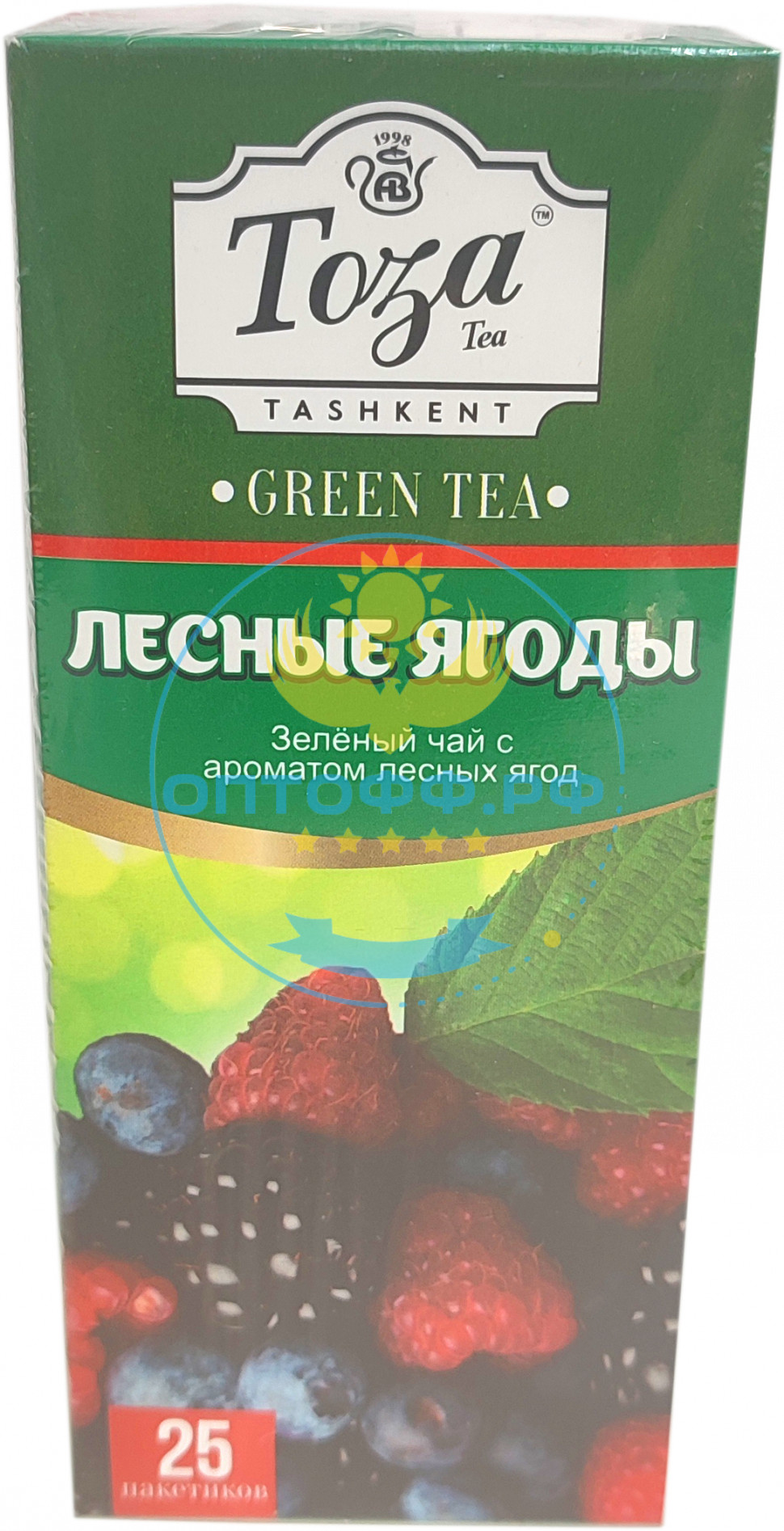 Чай Тоза зеленый с ароматом лесных ягод 25 пакетиков (кор*24)