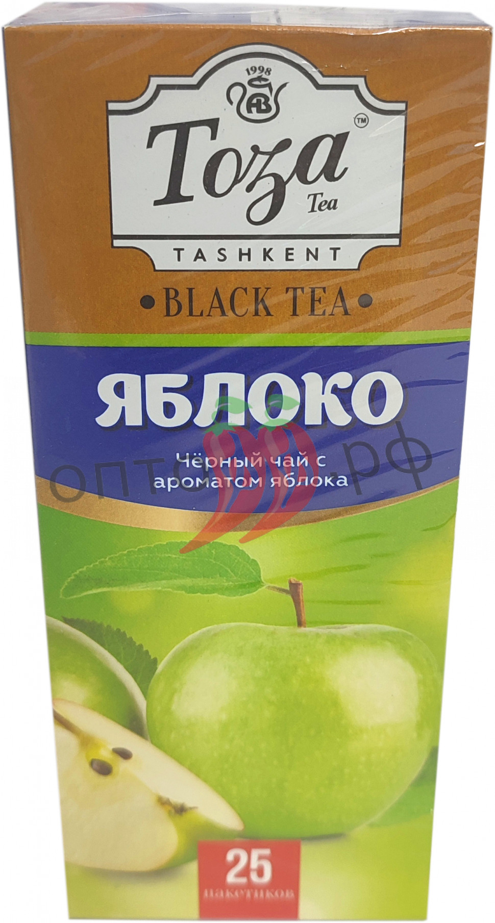 Чай Тоза черный с ароматом яблока 25 пакетиков (кор*24)