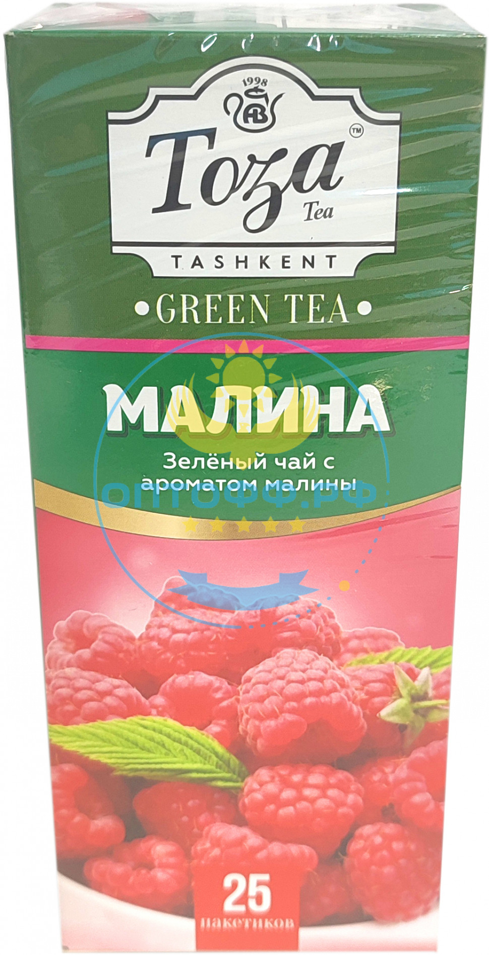 Чай Тоза зеленый с ароматом малины 25 пакетиков (кор*24)