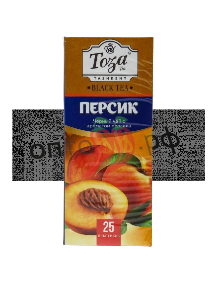 Чай Тоза черный с ароматом персика 25 пакетиков (кор*24)