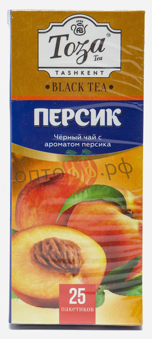 Чай Тоза черный с ароматом персика 25 пакетиков (кор*24)