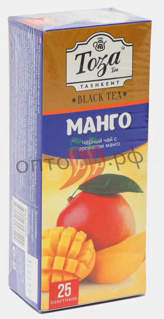 Чай Тоза черный с ароматом манго 25 пакетиков (кор*24)