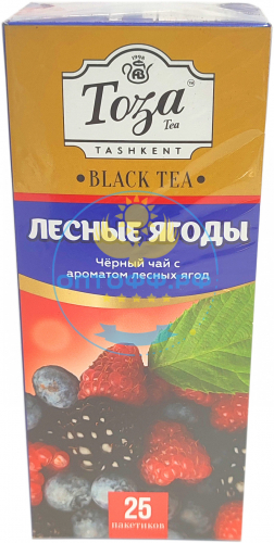 Чай Тоза черный с ароматом лесных ягод 25 пакетиков (кор*24)