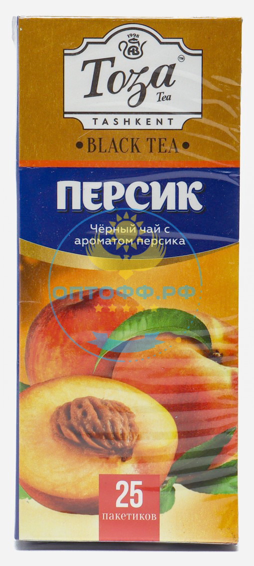 Чай Тоза черный с ароматом персика 25 пакетиков (кор*24)