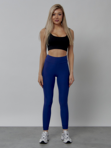 Легинсы для фитнеса женские синего цвета 1005S