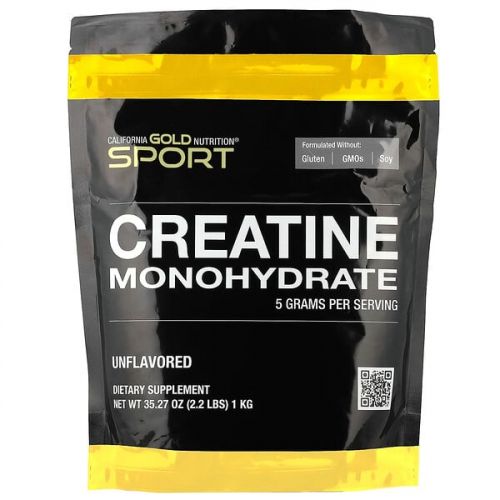 California Gold Nutrition, Sport, моногидрат креатина, без добавок