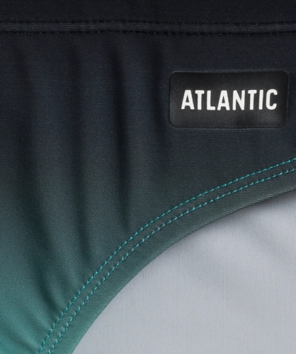 Плавки мужские спорт Atlantic, 1 шт. в уп., полиамид, черные + зеленые, KMT-336