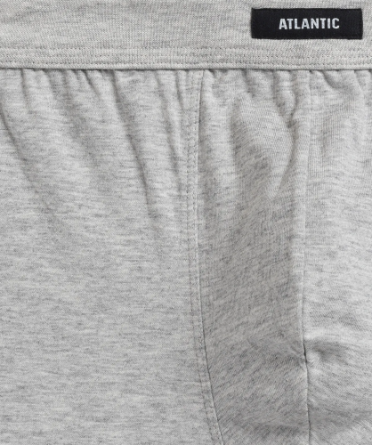 Мужские трусы шорты Atlantic, набор из 3 шт., органический хлопок, черные + графитовые + серый меланж, 3MH-185