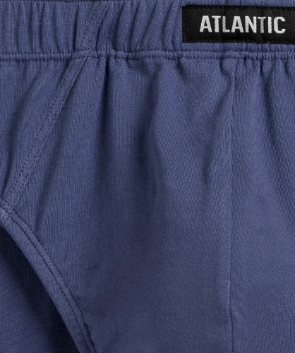 Мужские трусы слипы спорт Atlantic, набор 3 шт., хлопок, графитовый + индиго + темно-синий, 3MP-165