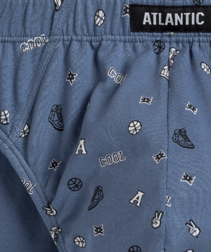 Мужские трусы слипы спорт Atlantic, набор из 3 шт., хлопок, светлый хаки + черные + голубые, 3MP-164