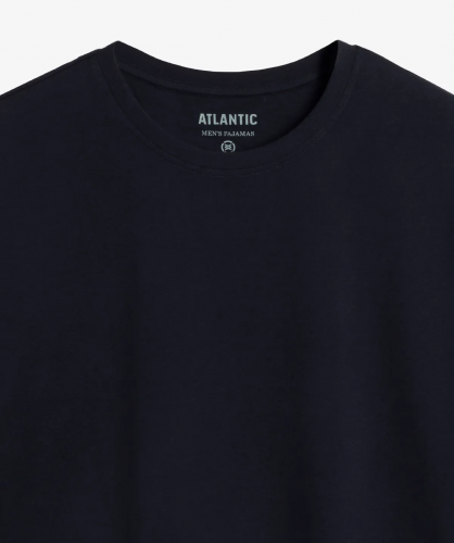 Мужская пижама Atlantic, 1 шт. в уп., хлопок, темно-синяя + темно-синяя, NMP-365