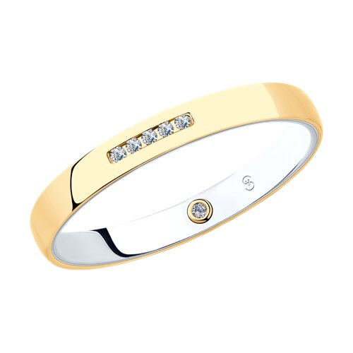 1114179-01 - Обручальное кольцо из комбинированного золота с бриллиантами