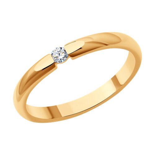 1110235 - Обручальное кольцо из золота с бриллиантом