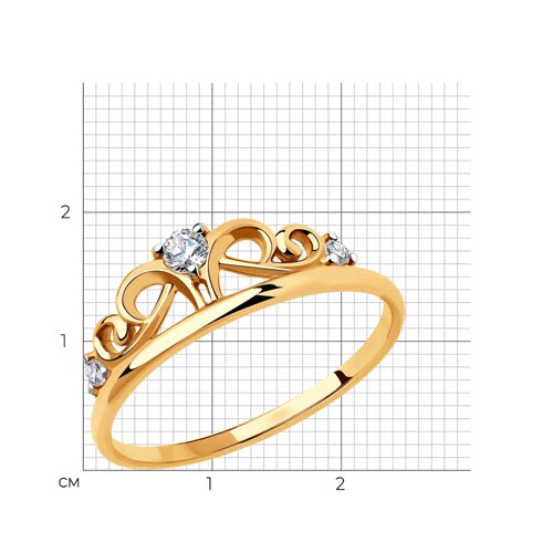 51-110-00779-1 - Кольцо из золота с фианитами