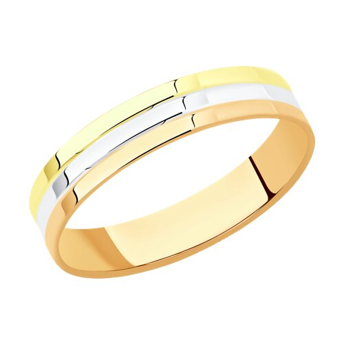 110160 - Обручальное кольцо из комбинированного золота с алмазной гранью