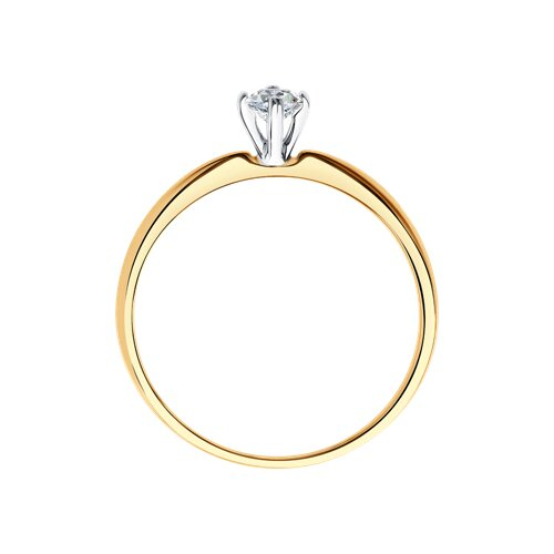1012141 - Кольцо из комбинированного золота с бриллиантом