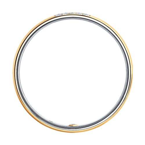 1114179-01 - Обручальное кольцо из комбинированного золота с бриллиантами