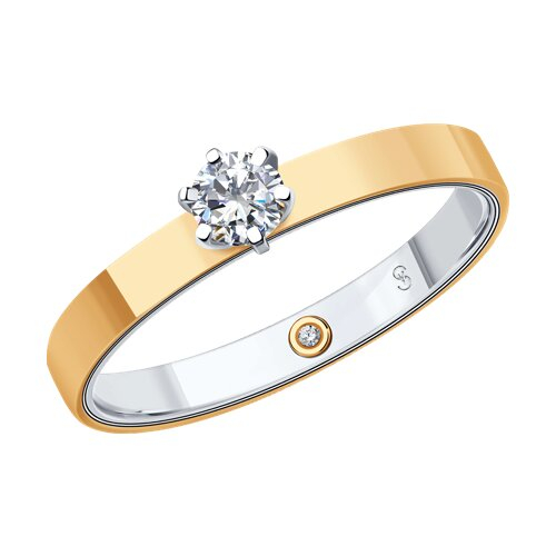 1014005-01 - Кольцо из комбинированного золота с бриллиантами