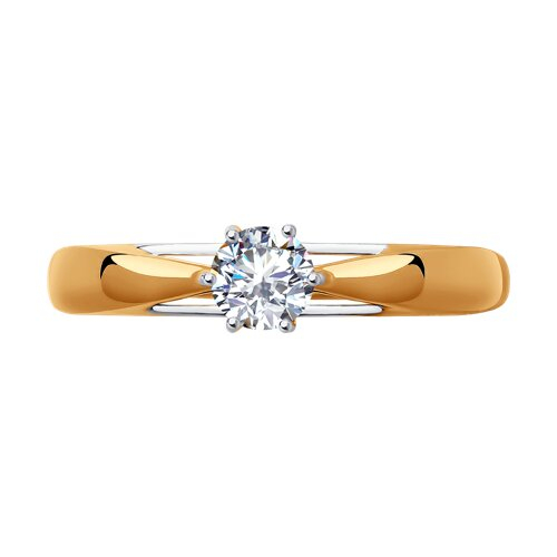 017494 - Помолвочное кольцо из золота с фианитом